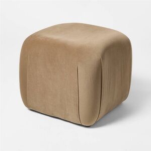 Studio McGee Square Velvet Ottoman Tan